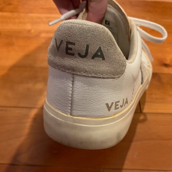 Veja White Campo Leather Low-Top Sneaker Shoes Women's Size 8 - Picture 7 of 11